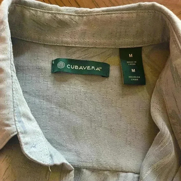 Cubavera short sleeves button down tropical print men’s shirt Medium blue - Picture 3 of 7